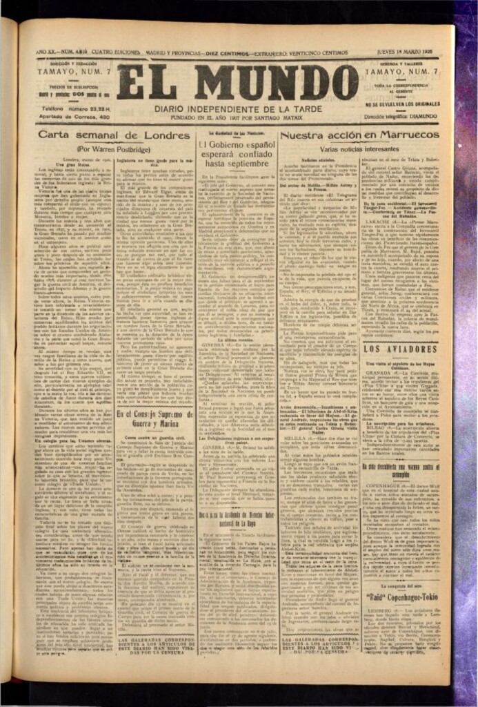 Miniatura de El Mundo del 18 de marzo de 1926