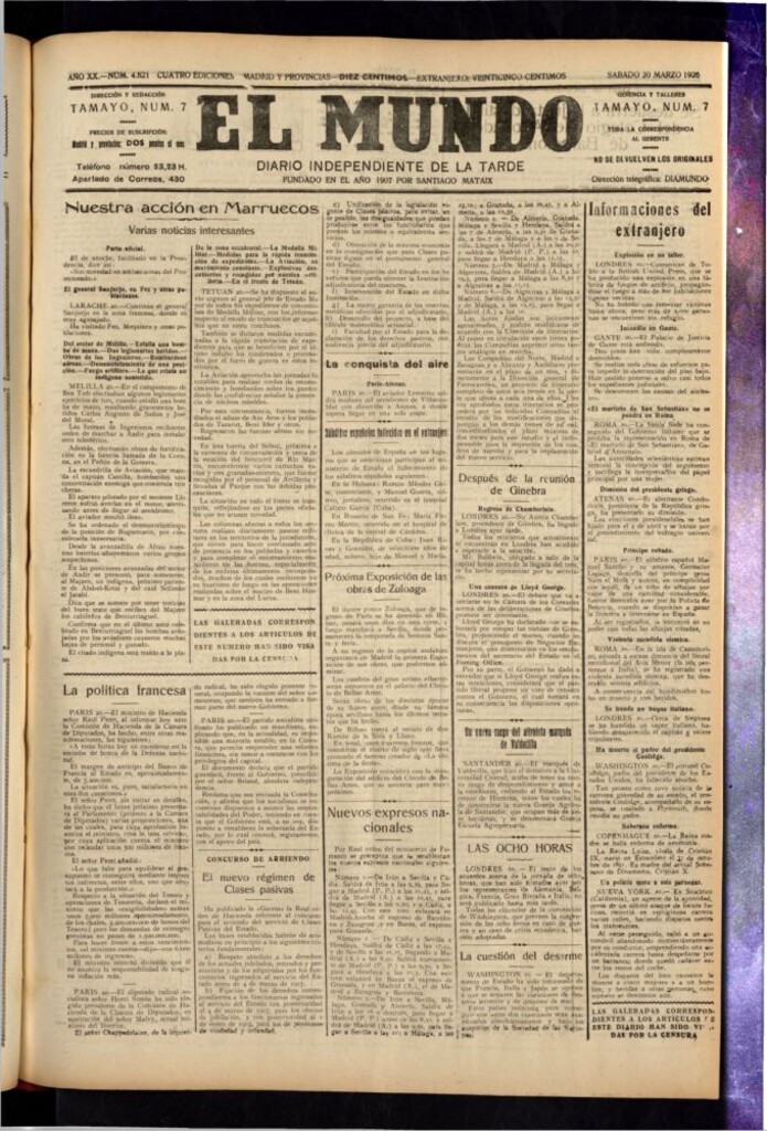 Miniatura de El Mundo del 20 de marzo de 1926