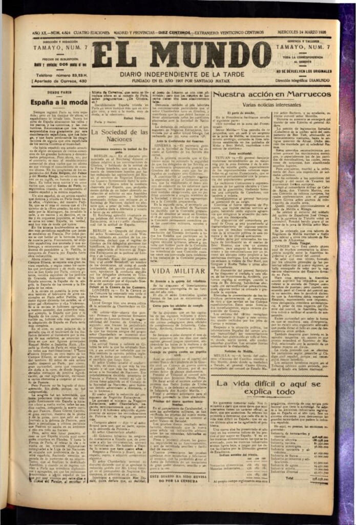Miniatura de El Mundo del 24 de marzo de 1926