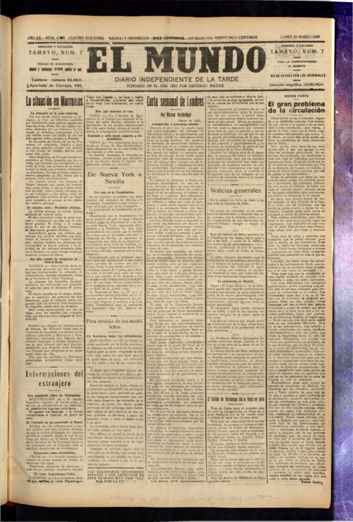 Miniatura de El Mundo del 29 de marzo de 1926
