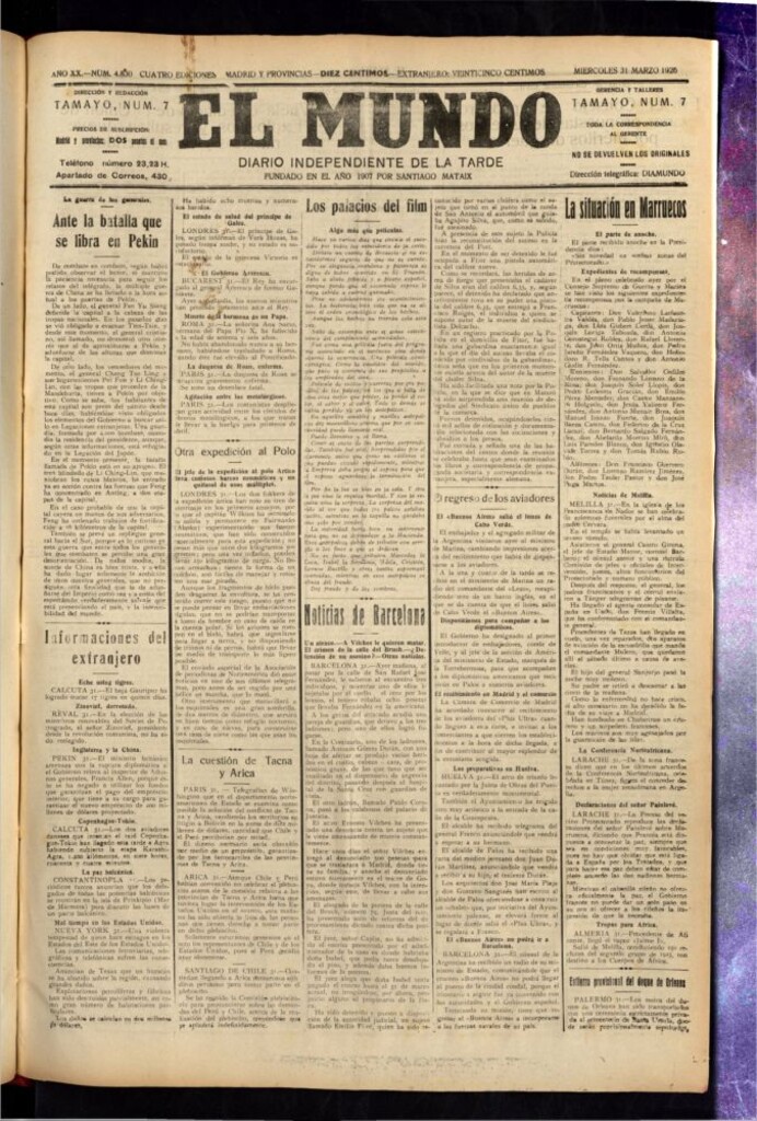 Miniatura de El Mundo del 31 de marzo de 1926