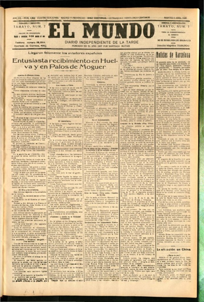 Miniatura de El Mundo del 6 de abril de 1926