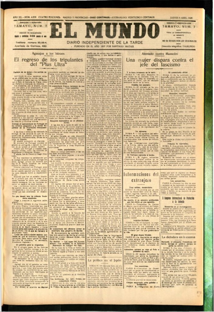 Miniatura de El Mundo del 8 de abril de 1926