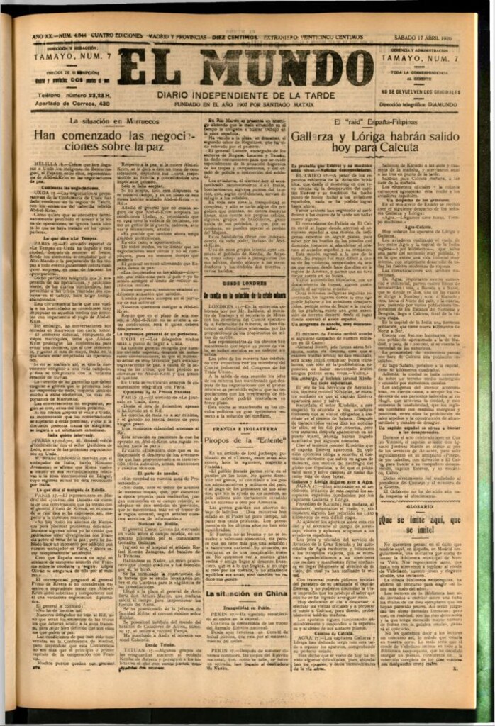 Miniatura de El Mundo del 17 de abril de 1926