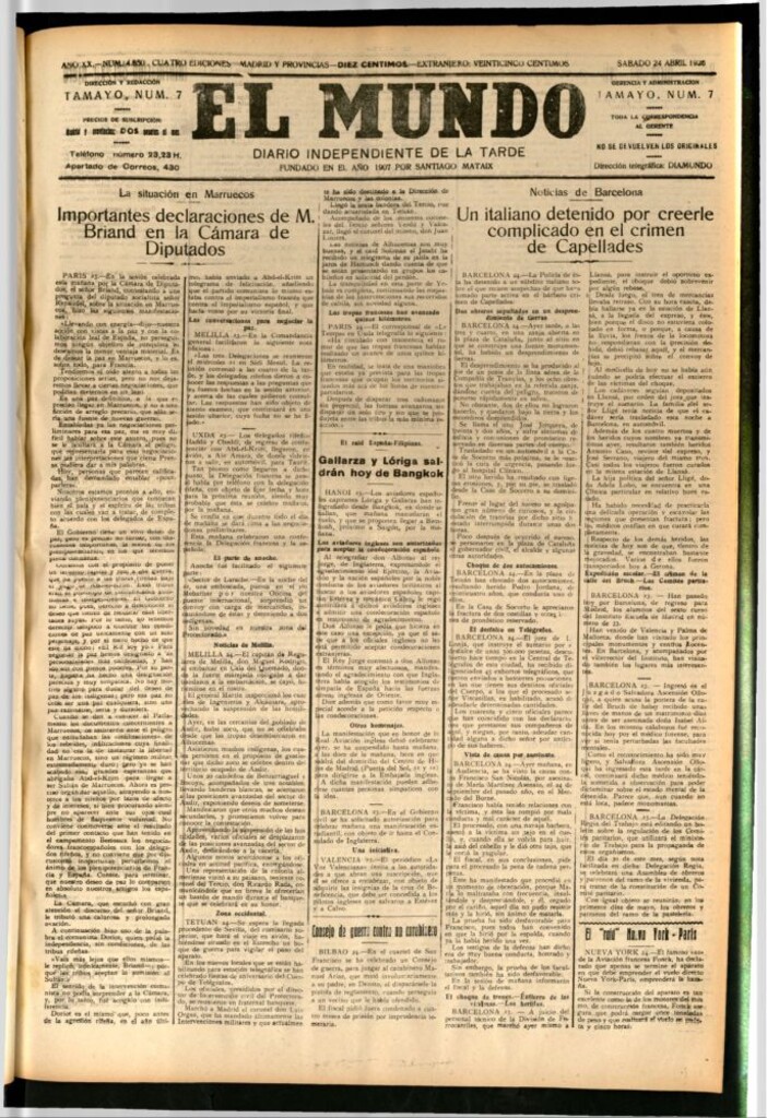Miniatura de El Mundo del 24 de abril de 1926