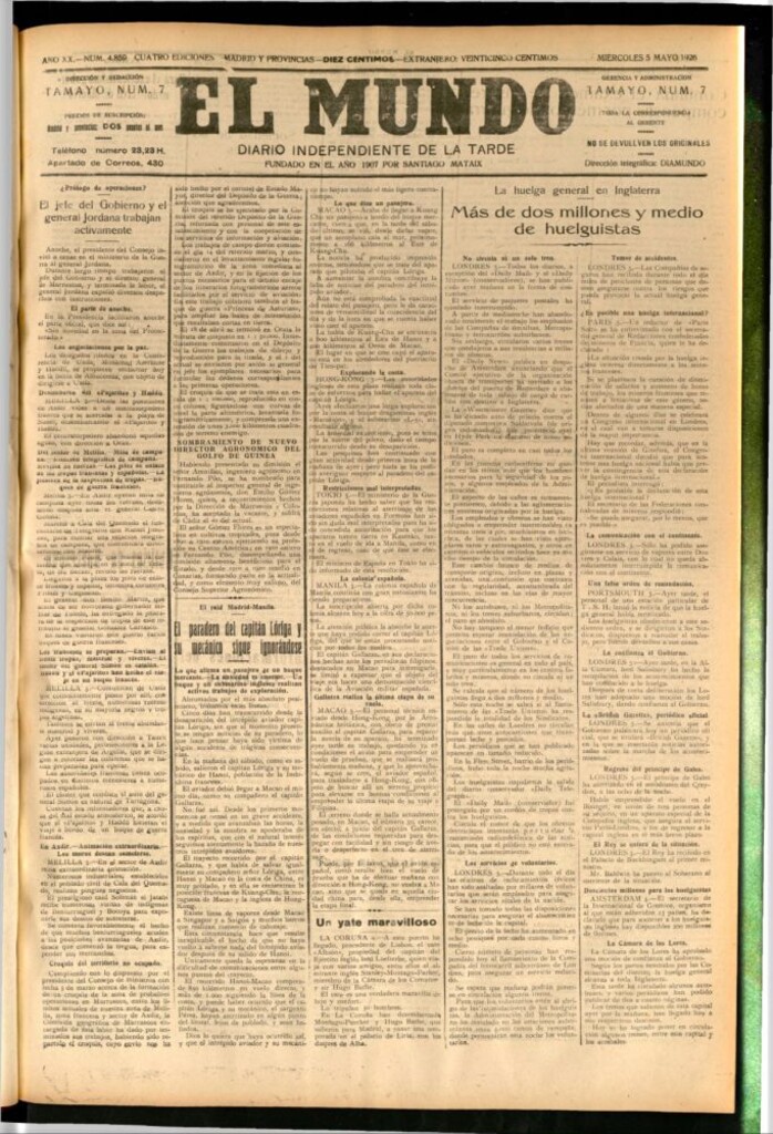 Miniatura de El Mundo del 5 de mayo de 1926
