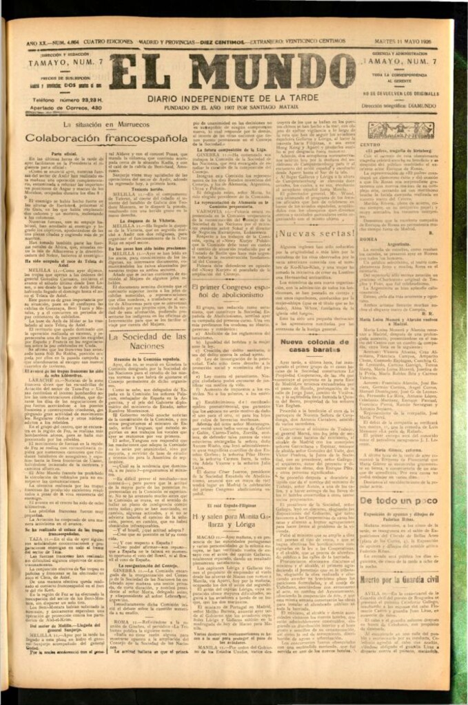 Miniatura de El Mundo del 11 de mayo de 1926