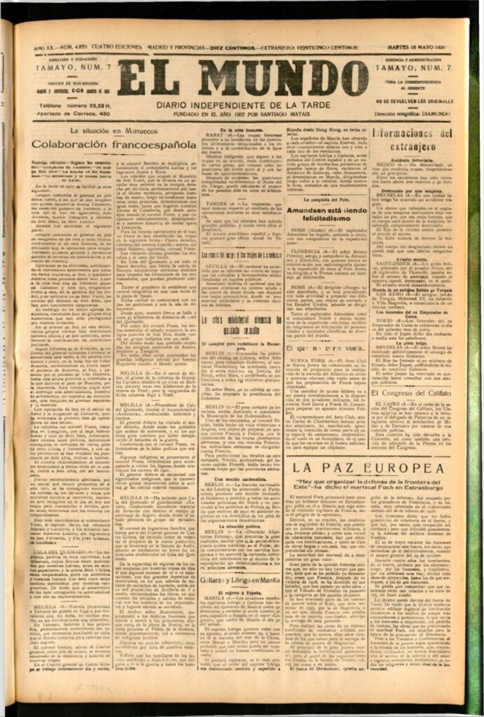 Miniatura de El Mundo del 18 de mayo de 1926