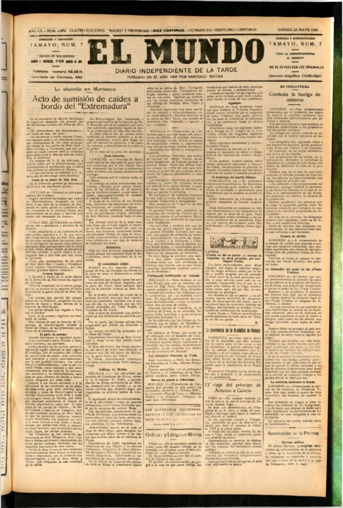 Miniatura de El Mundo del 22 de mayo de 1926