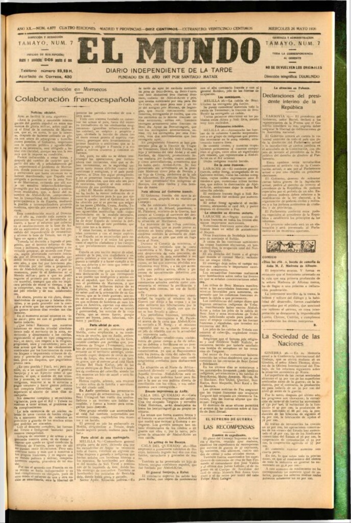 Miniatura de El Mundo del 26 de mayo de 1926