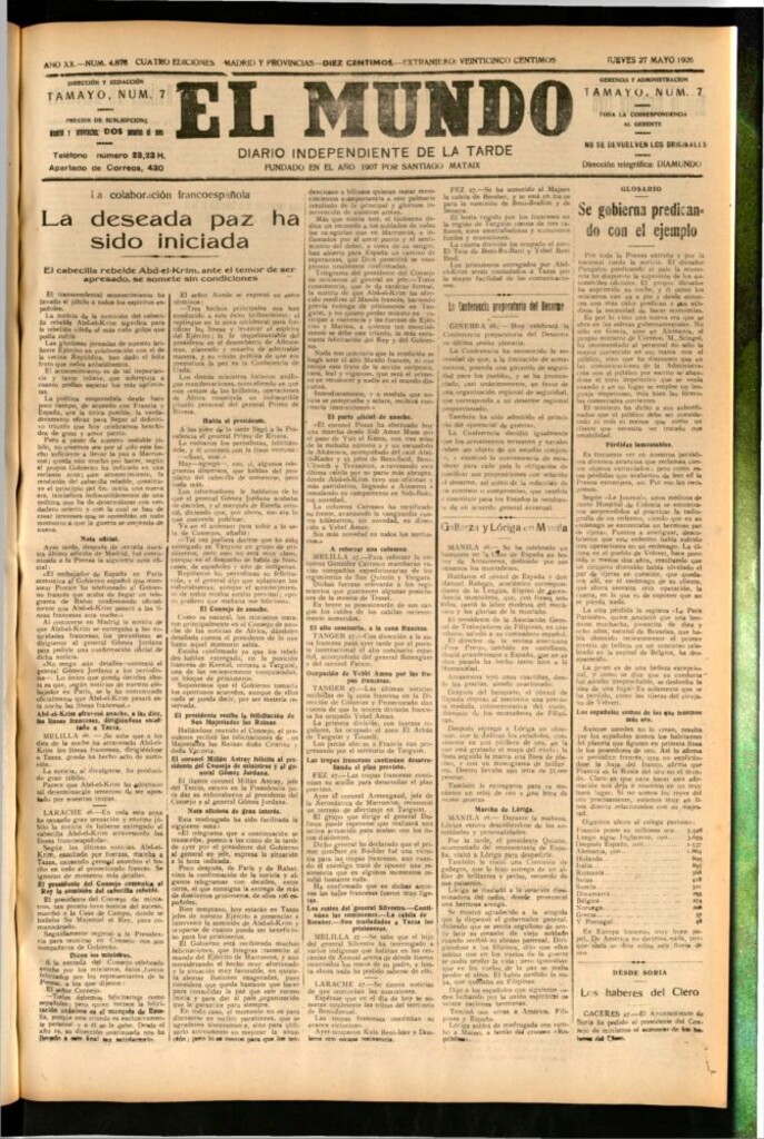 Miniatura de El Mundo del 27 de mayo de 1926