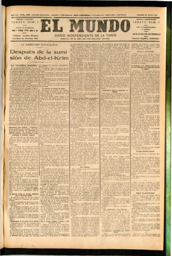Miniatura de El Mundo del 28 de mayo de 1926