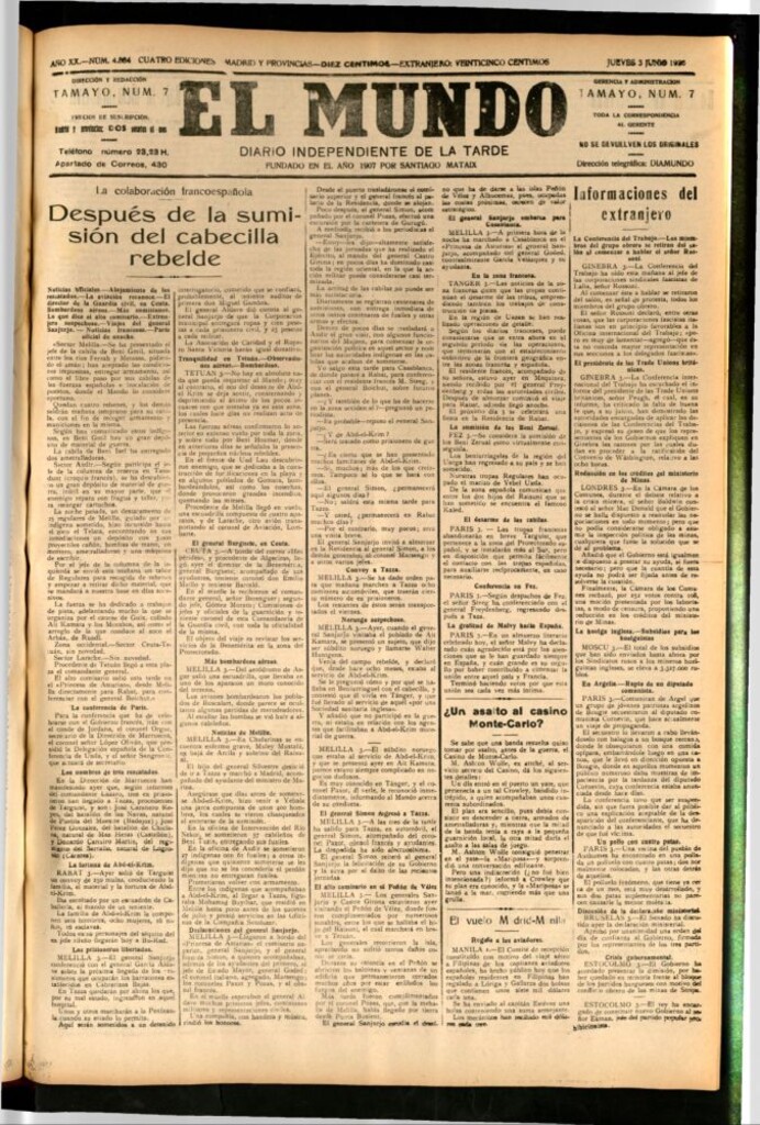Miniatura de El Mundo del 3 de junio de 1926