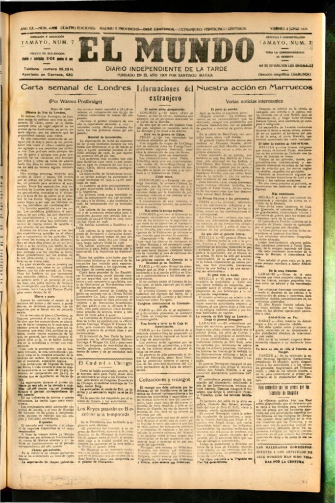 Miniatura de El Mundo del 4 de junio de 1926