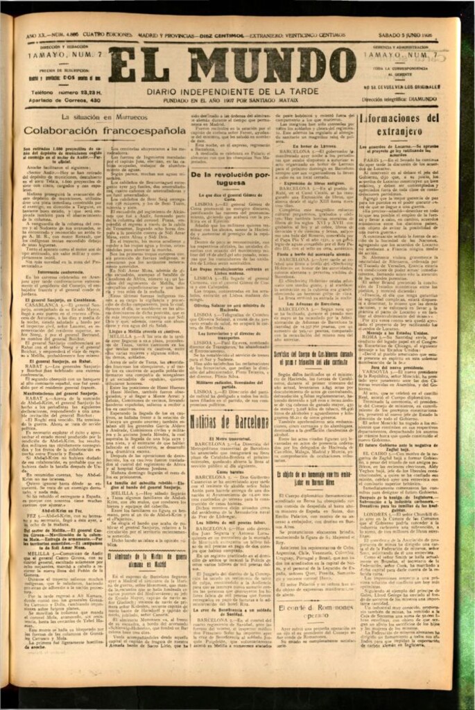 Miniatura de El Mundo del 5 de junio de 1926
