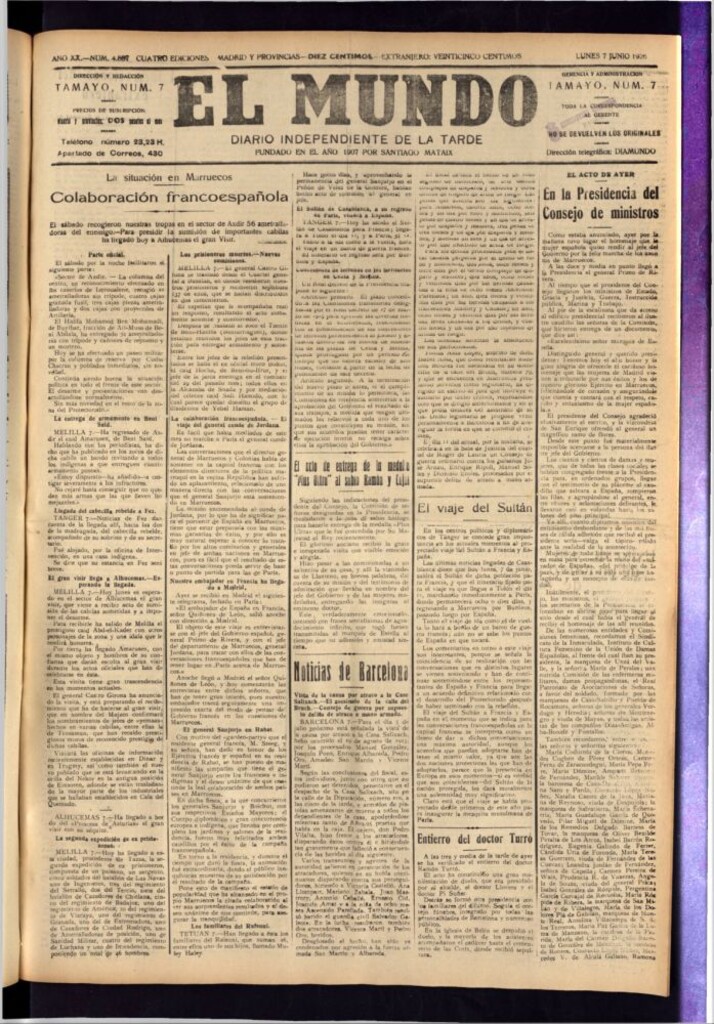 Miniatura de El Mundo del 7 de junio de 1926