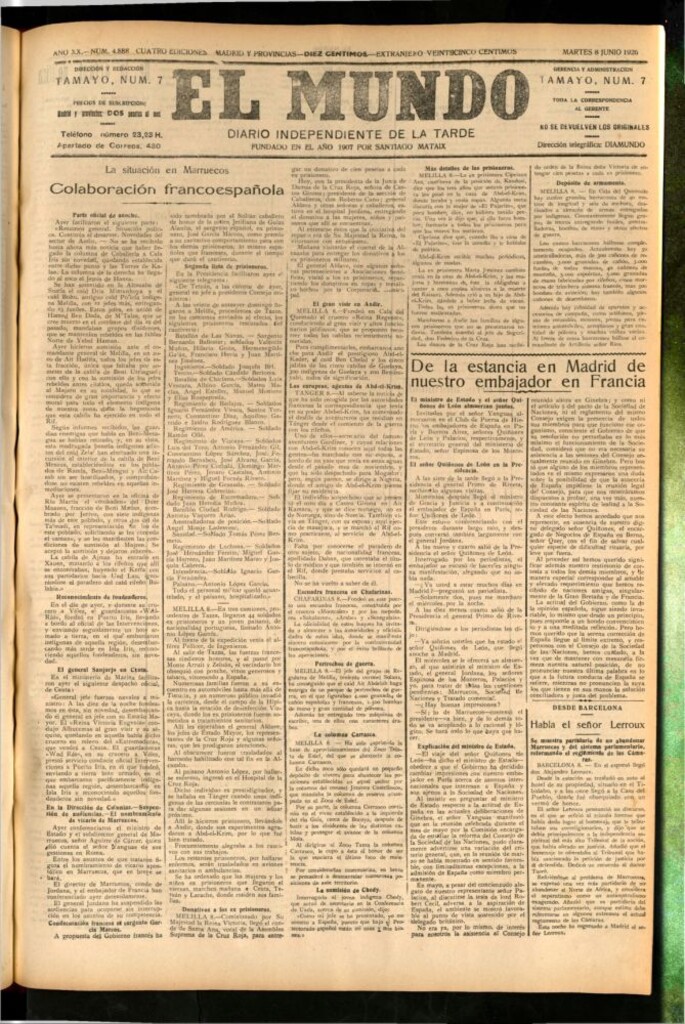 Miniatura de El Mundo del 8 de junio de 1926