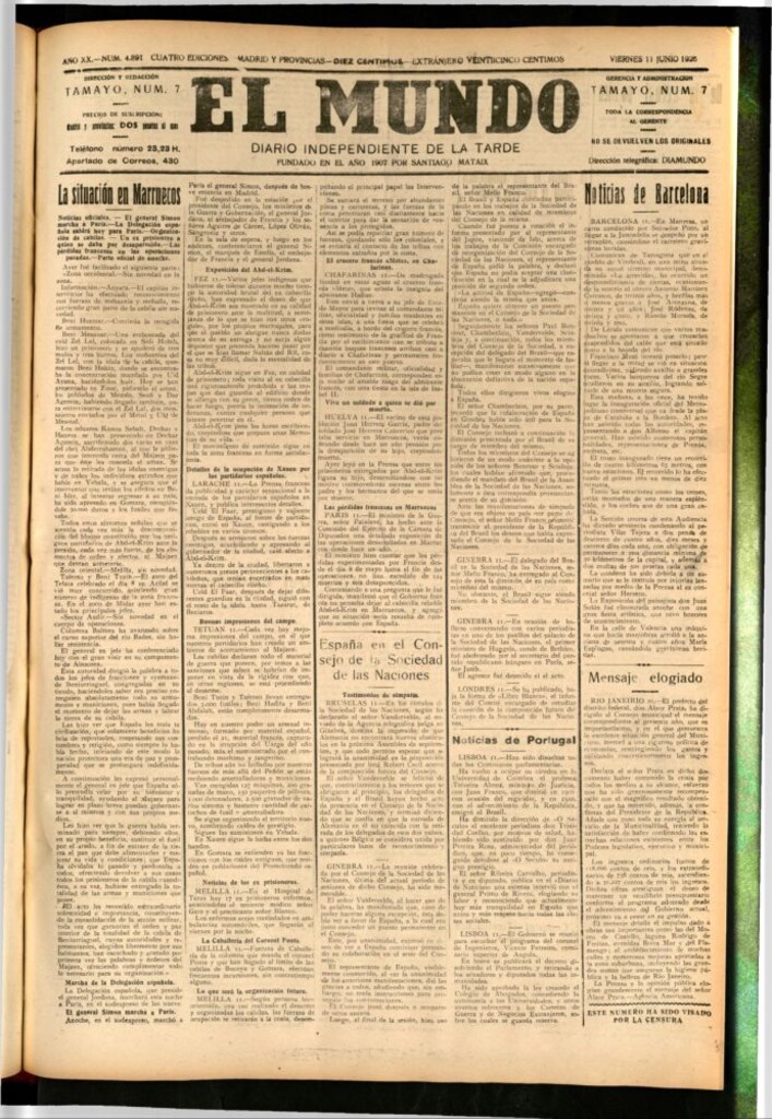 Miniatura de El Mundo del 11 de junio de 1926