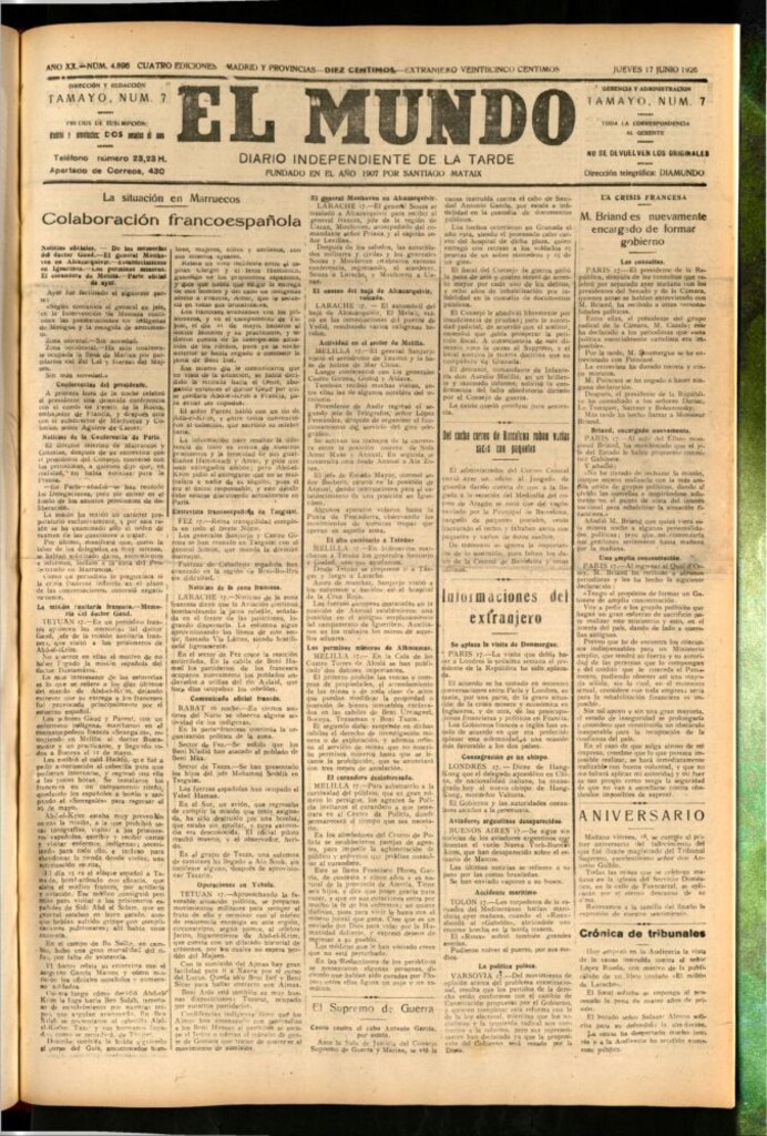 Miniatura de El Mundo del 17 de junio de 1926