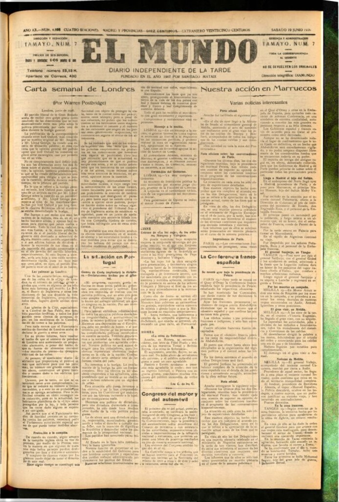 Miniatura de El Mundo del 19 de junio de 1926