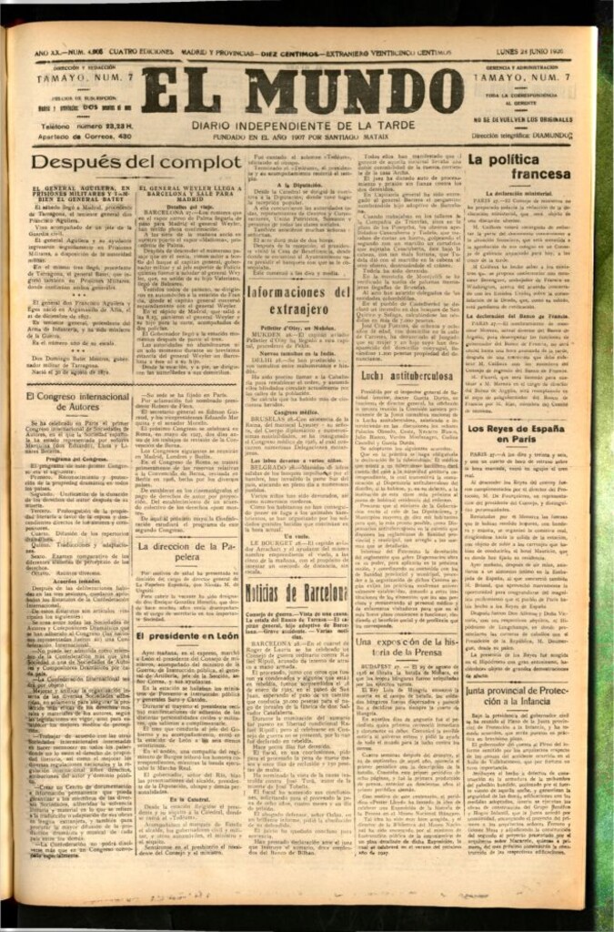 Miniatura de El Mundo del 28 de junio de 1926
