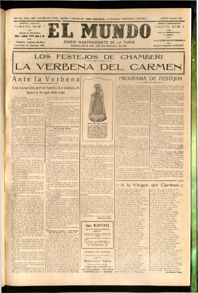 Miniatura de El Mundo del 15 de julio de 1926