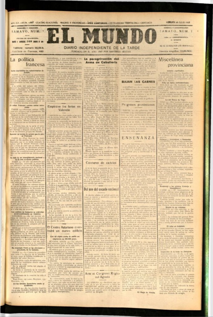 Miniatura de El Mundo del 23 de julio de 1926