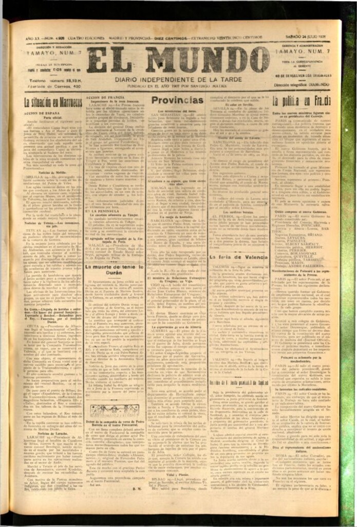 Miniatura de El Mundo del 24 de julio de 1926