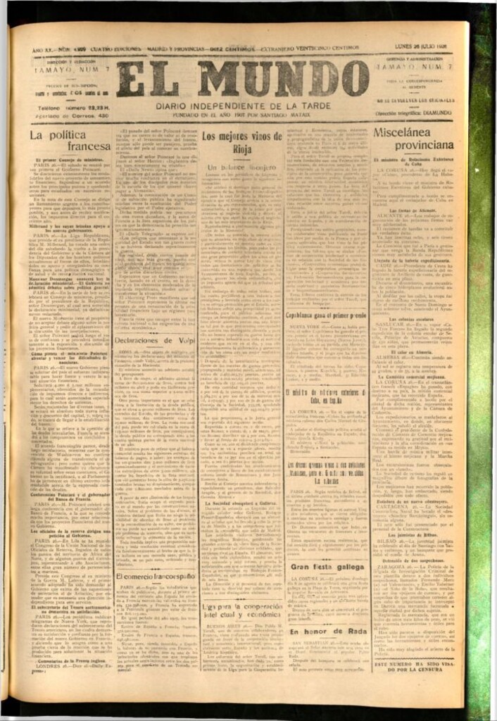 Miniatura de El Mundo del 26 de julio de 1926