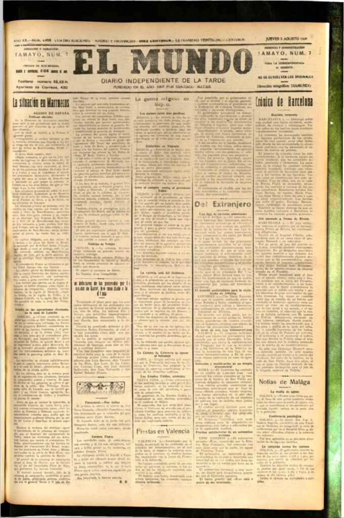 Miniatura de El Mundo del 5 de agosto de 1926
