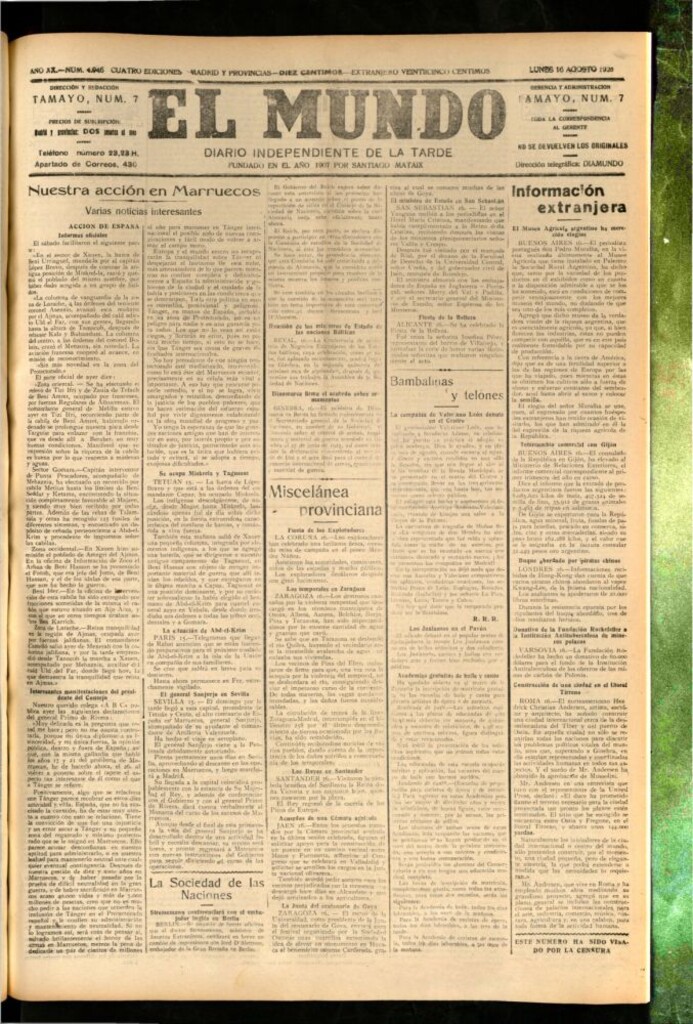 Miniatura de El Mundo del 16 de agosto de 1926