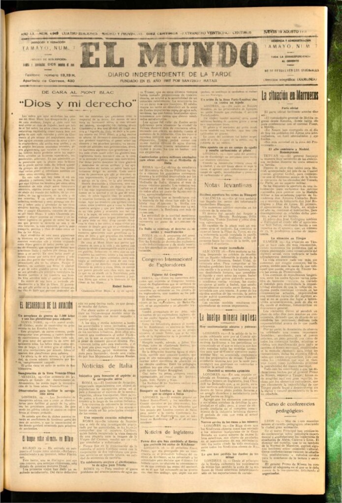 Miniatura de El Mundo del 19 de agosto de 1926