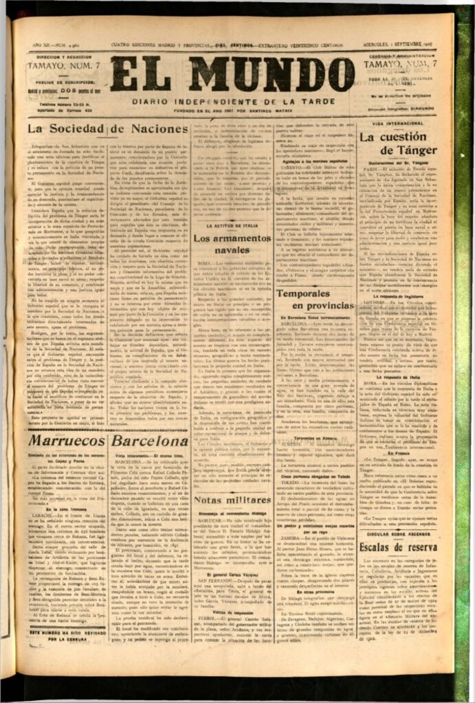Miniatura de El Mundo del 1 de septiembre de 1926