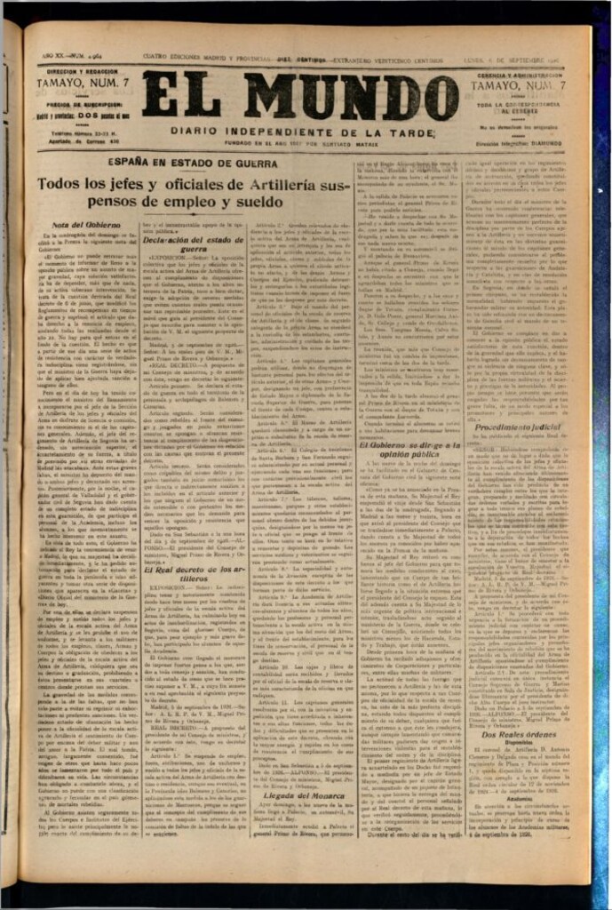 Miniatura de El Mundo del 6 de septiembre de 1926