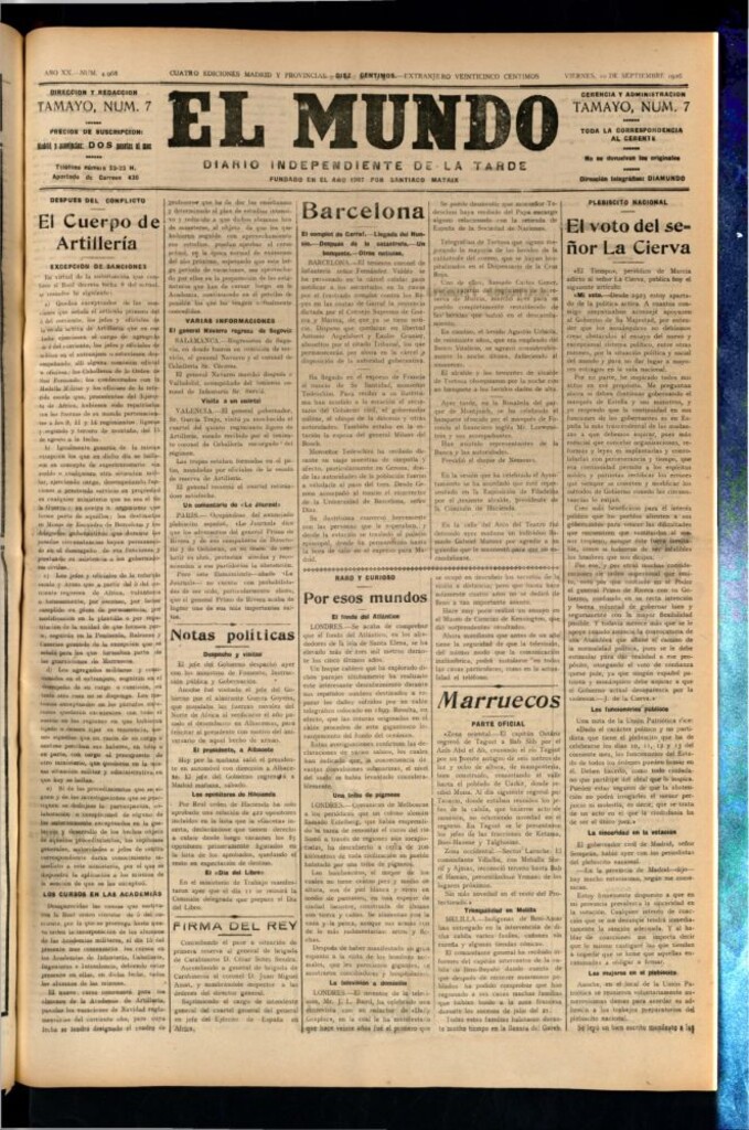 Miniatura de El Mundo del 10 de septiembre de 1926