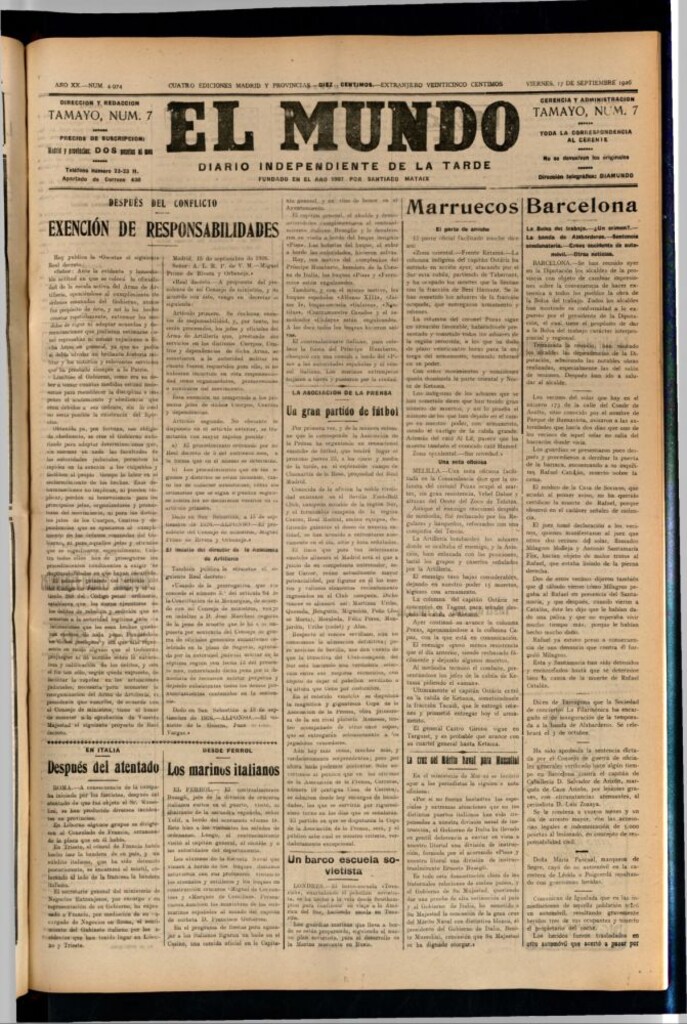 Miniatura de El Mundo del 17 de septiembre de 1926
