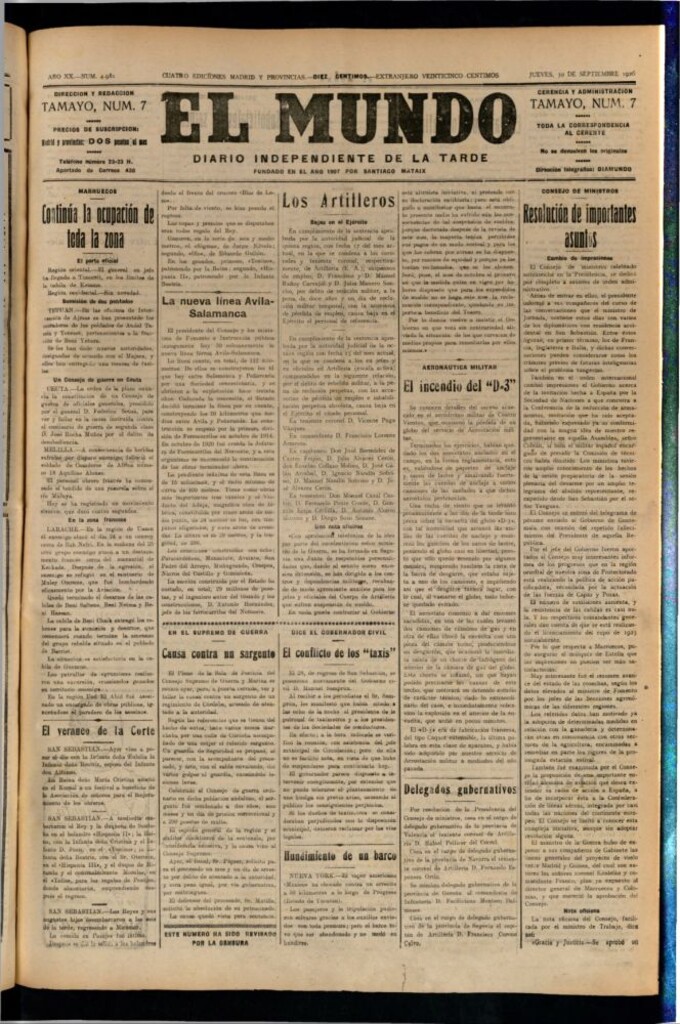 Miniatura de El Mundo del 30 de septiembre de 1926