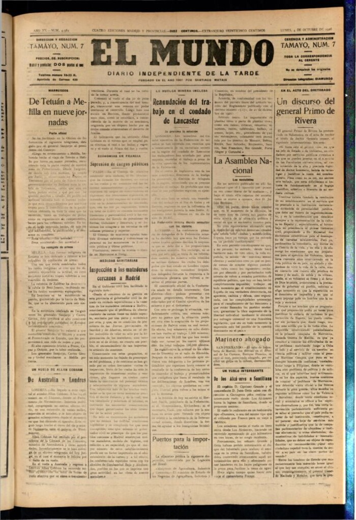 Miniatura de El Mundo del 4 de octubre de 1926