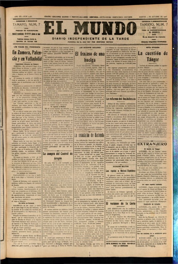 Miniatura de El Mundo del 5 de octubre de 1926