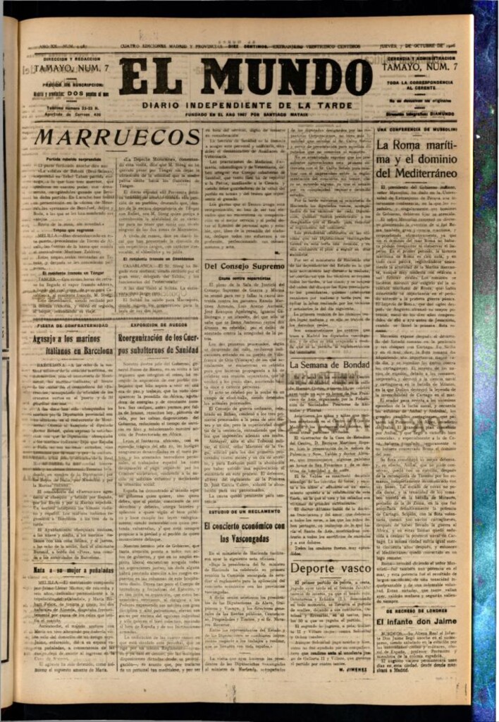 Miniatura de El Mundo del 7 de octubre de 1926