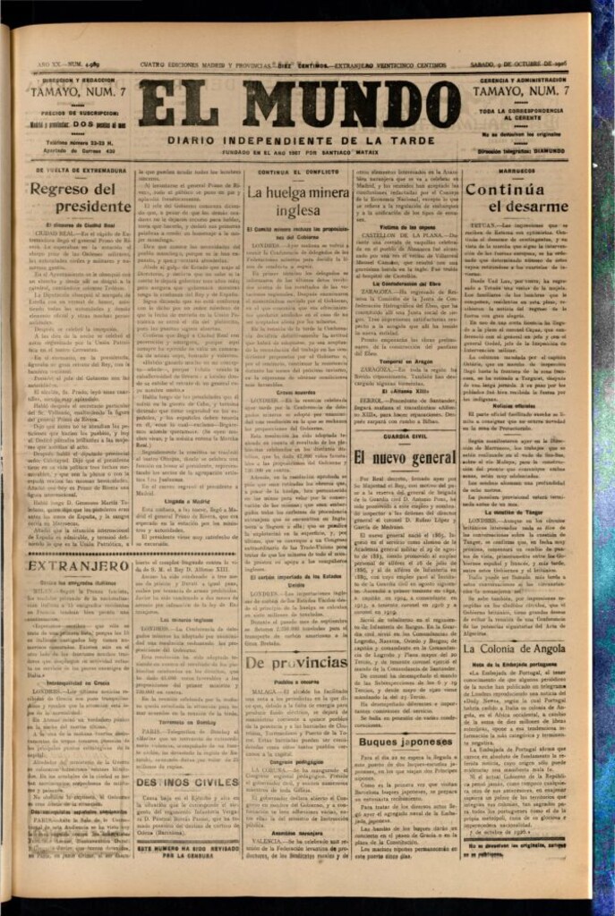 Miniatura de El Mundo del 9 de octubre de 1926