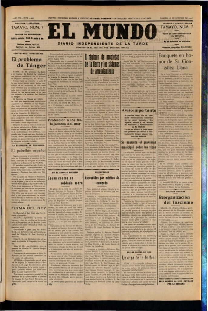 Miniatura de El Mundo del 16 de octubre de 1926