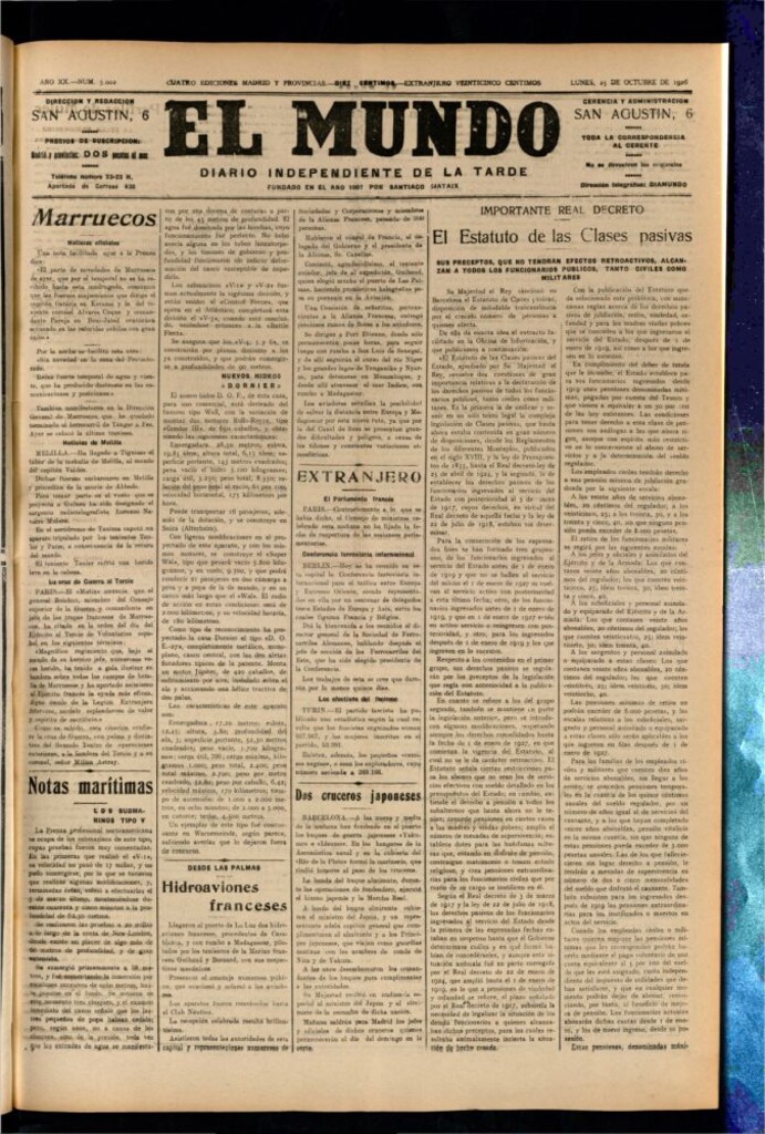 Miniatura de El Mundo del 25 de octubre de 1926