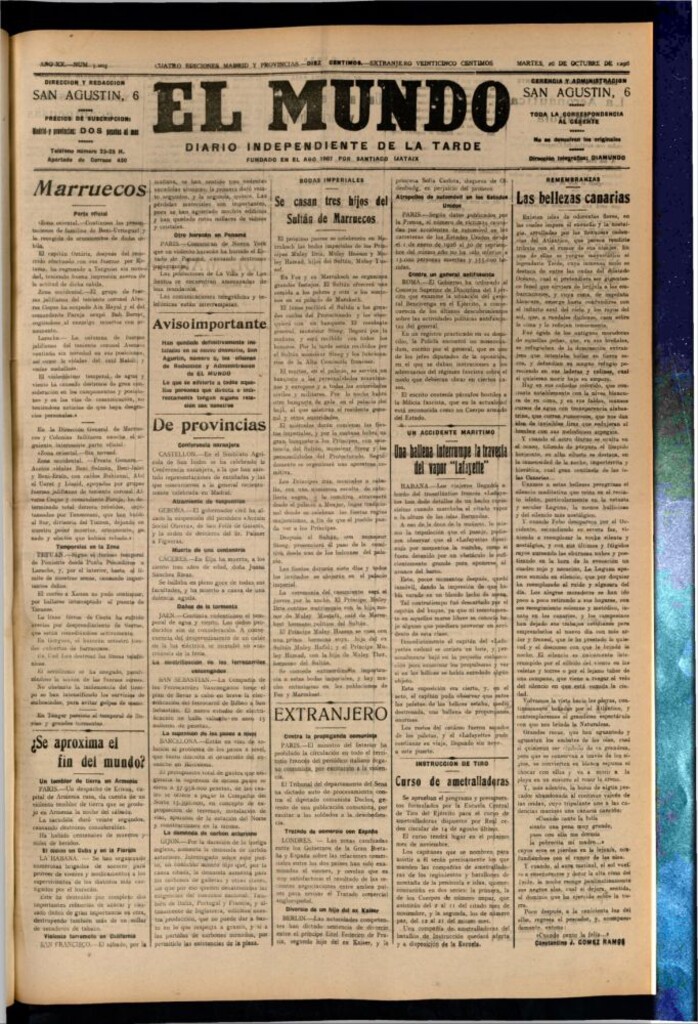 Miniatura de El Mundo del 26 de octubre de 1926