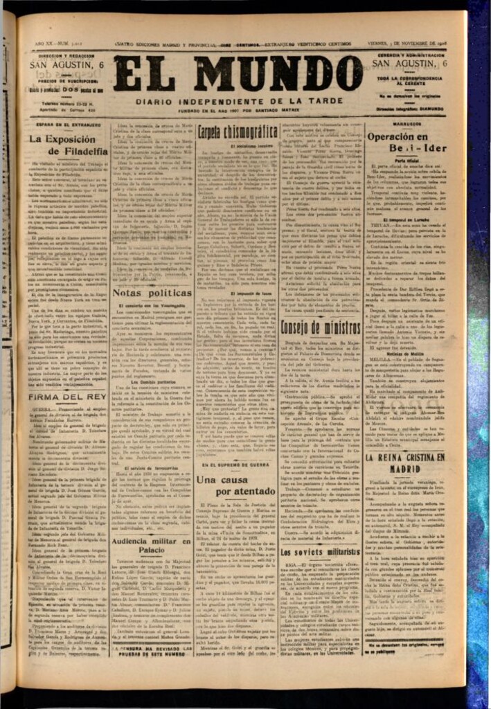 Miniatura de El Mundo del 5 de noviembre de 1926