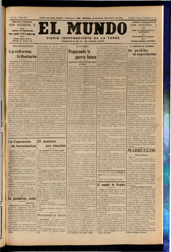 Miniatura de El Mundo del 11 de noviembre de 1926