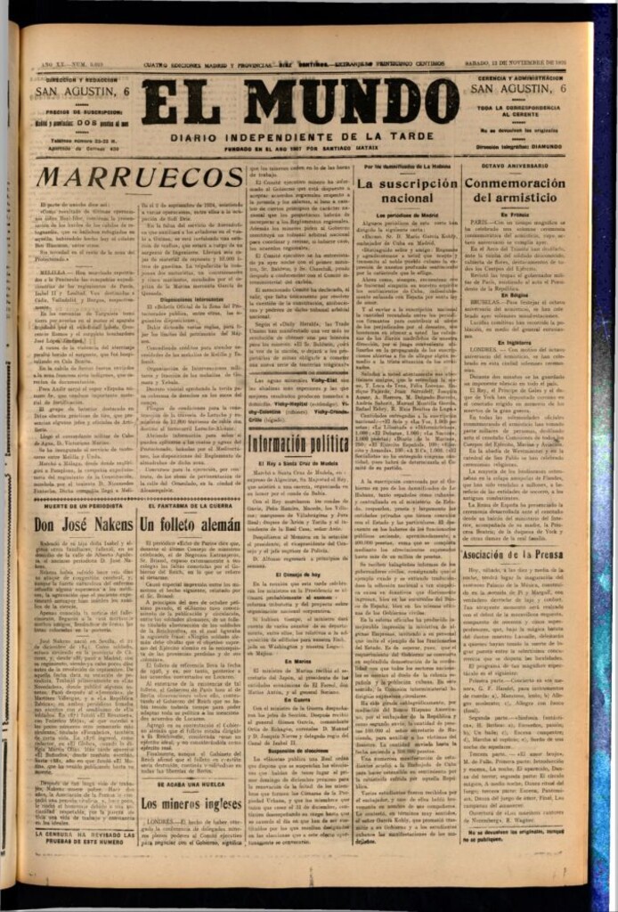 Miniatura de El Mundo del 13 de noviembre de 1926