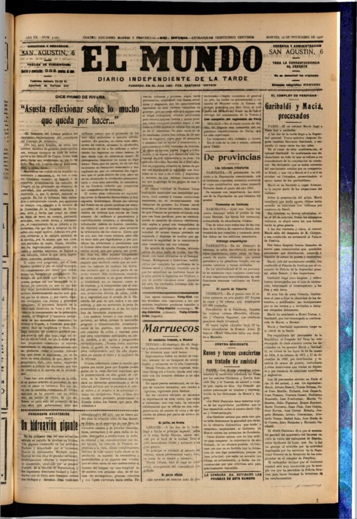 Miniatura de El Mundo del 16 de noviembre de 1926