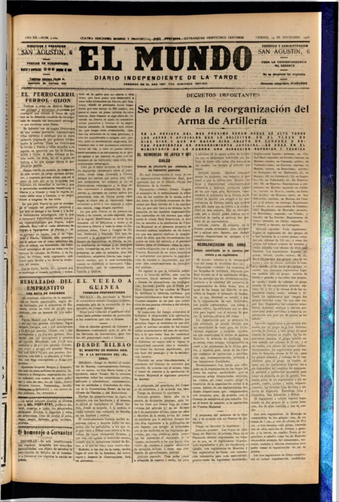 Miniatura de El Mundo del 19 de noviembre de 1926