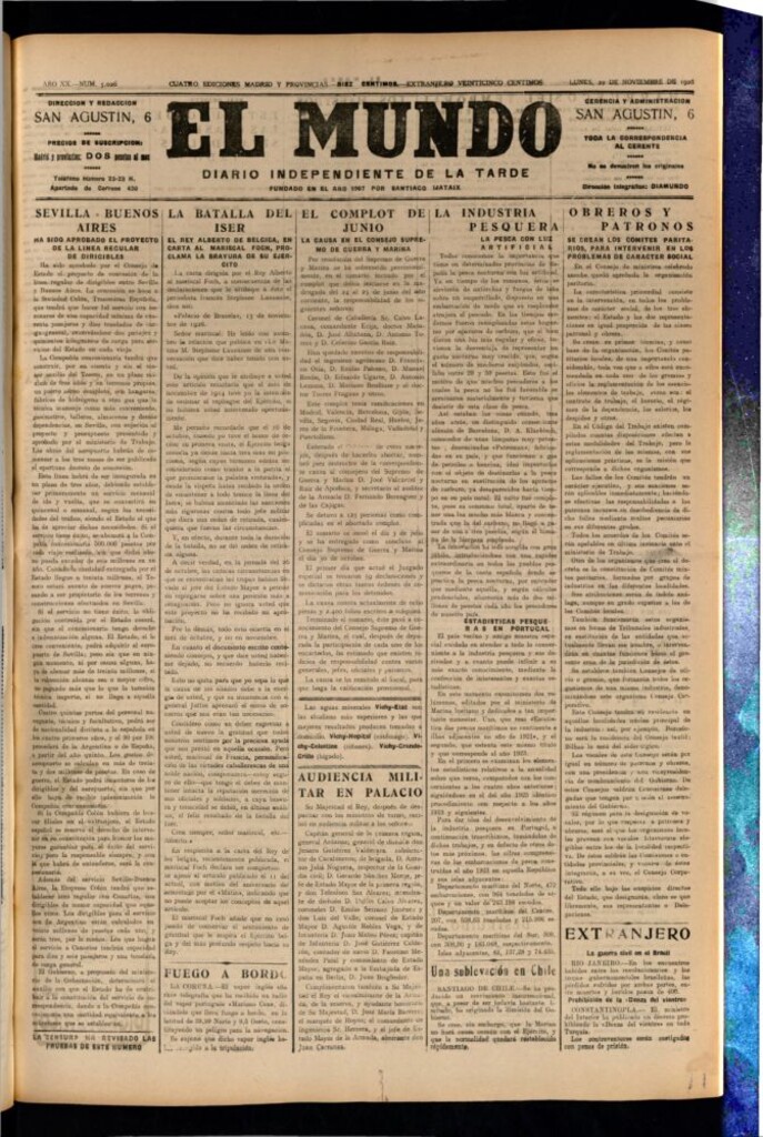 Miniatura de El Mundo del 22 de noviembre de 1926